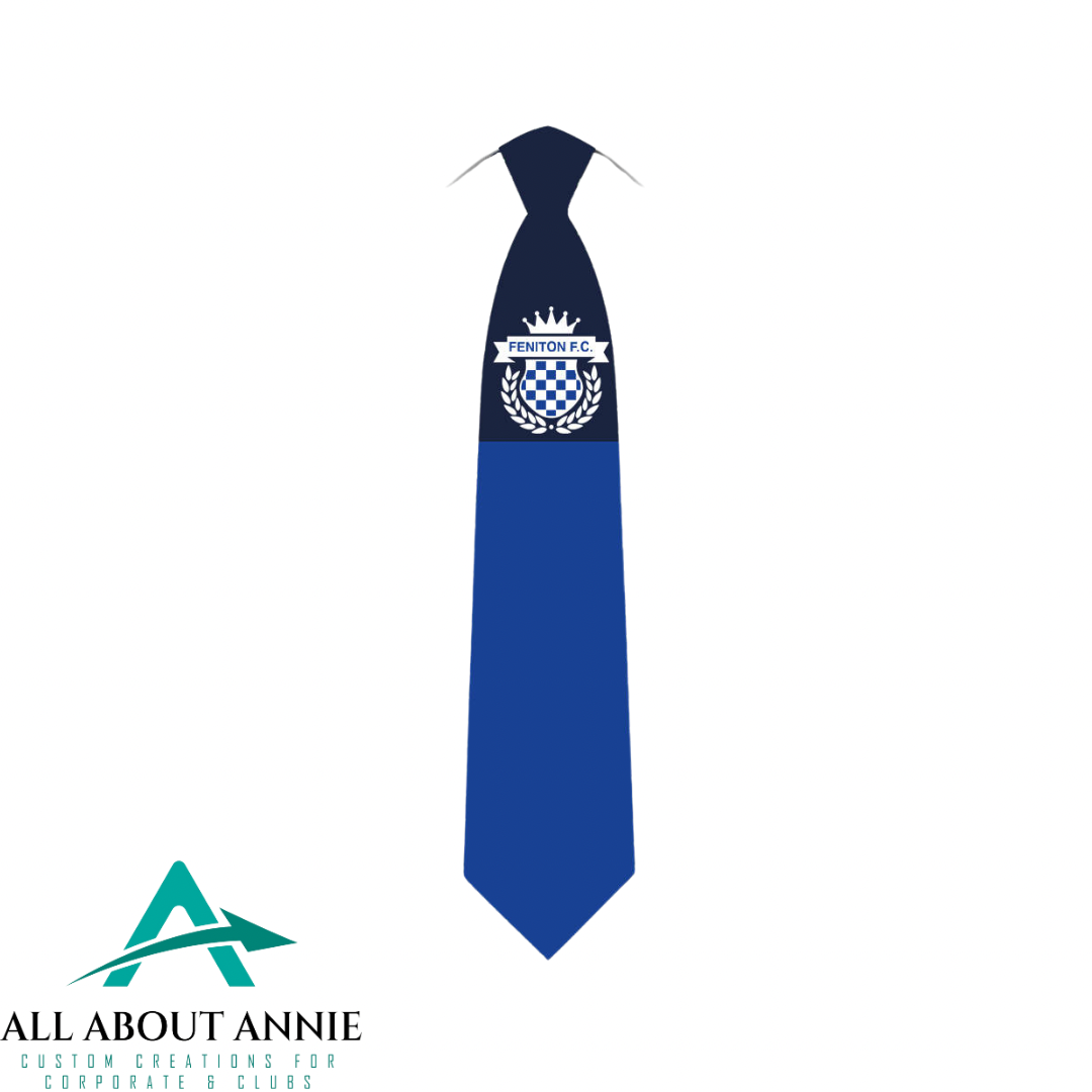 Branded Silk Ties - Navy and Blue