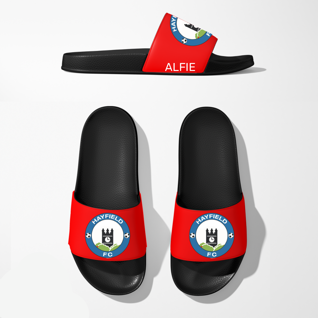 Hayfield FC Sports Sliders Red