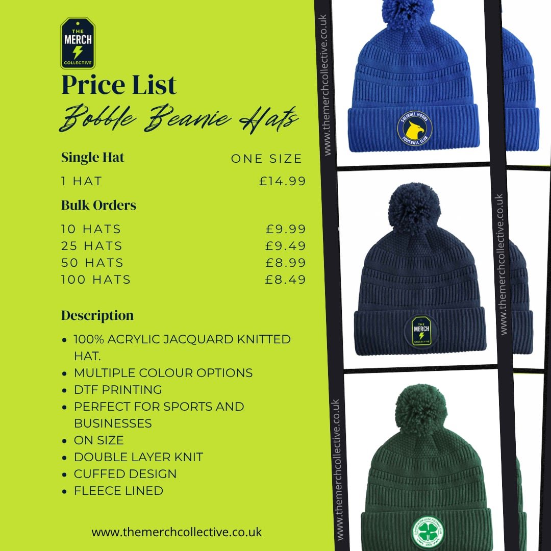 Bobble Beanie Hat - The Merch Collective UK