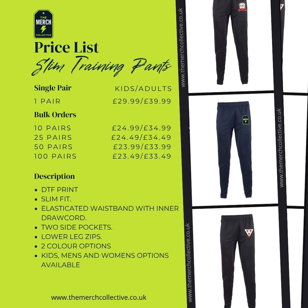 Kids Slim Training Pants - The Merch Collective UK