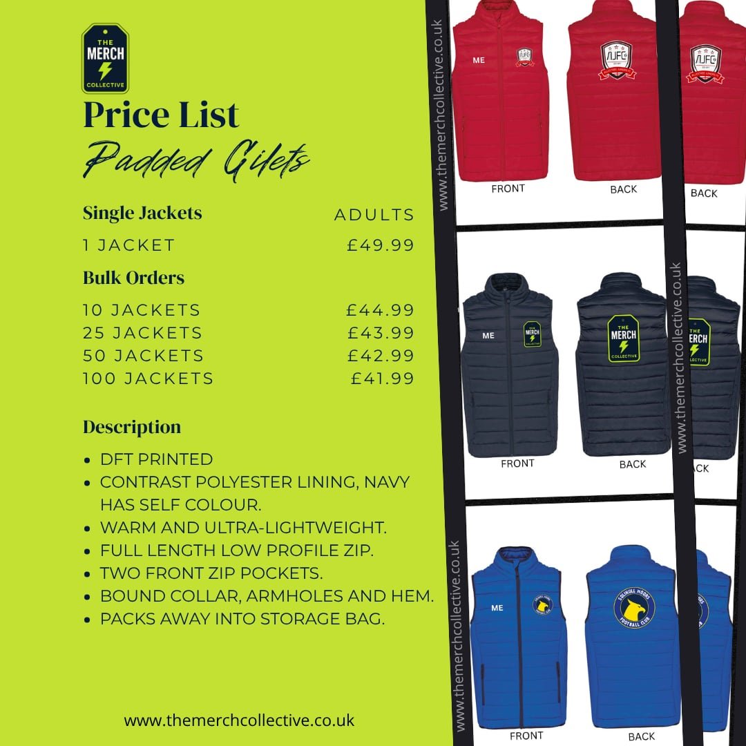 Padded Gilets - The Merch Collective UK
