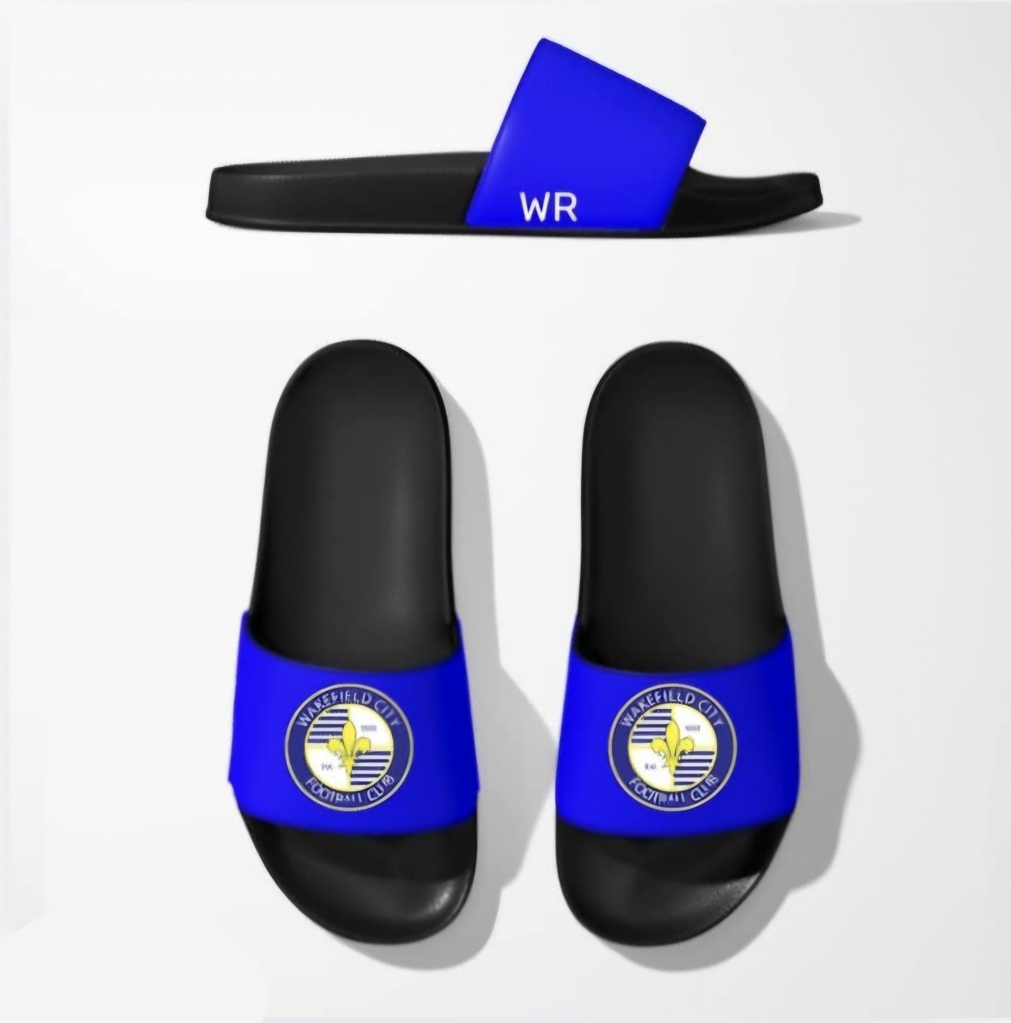 Wakefield City Blue Sports Sliders - The Merch Collective UK