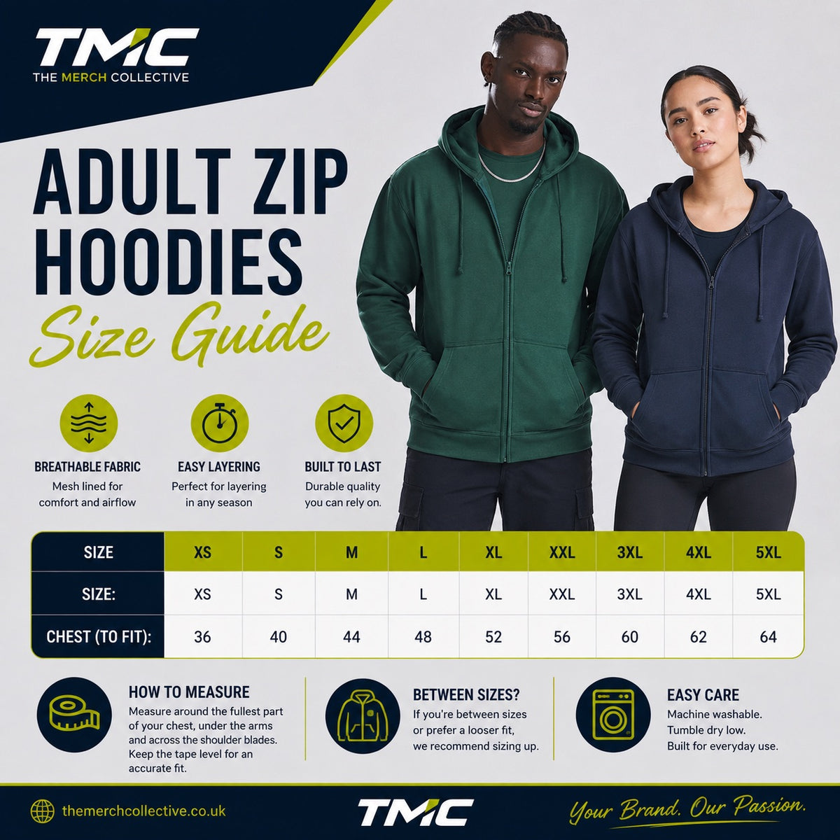 Adult Zoodie Size Guide