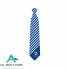Branded Silk Ties - White and Blue