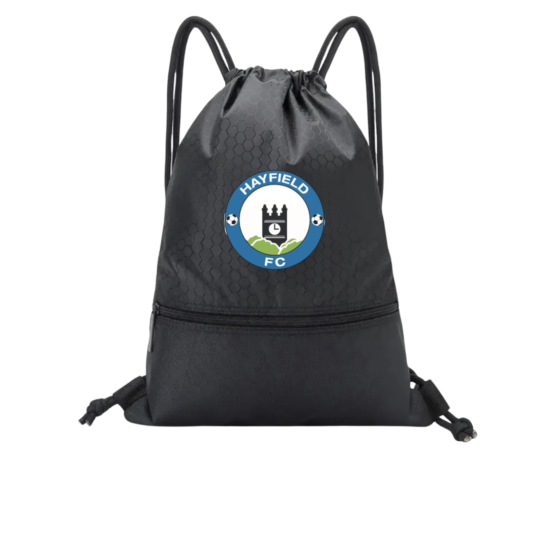Hayfield FC Sports Black Drawstring Bag
