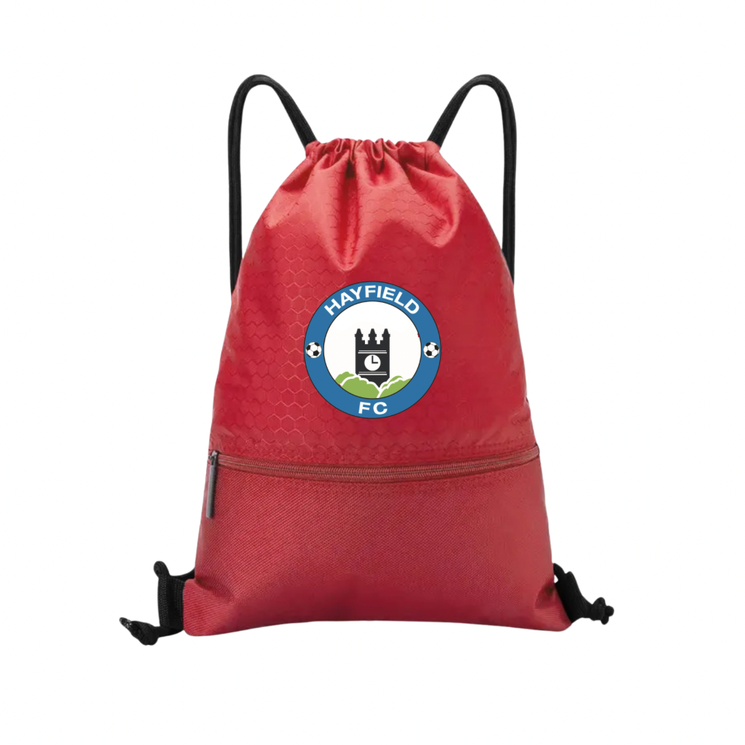 Hayfield FC Sports Red Drawstring Bag