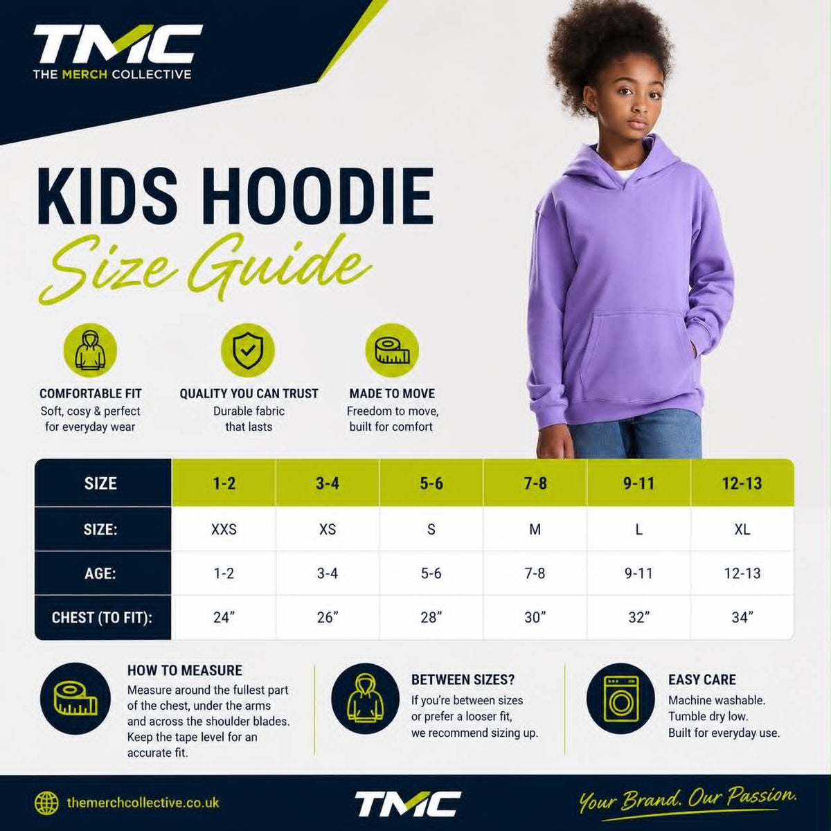 Kids Hoodie Size Guide