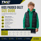 Kids Padded Gilet Size Guide