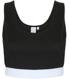 SF Clothing Ladies Fashion Crop Top - Black/White