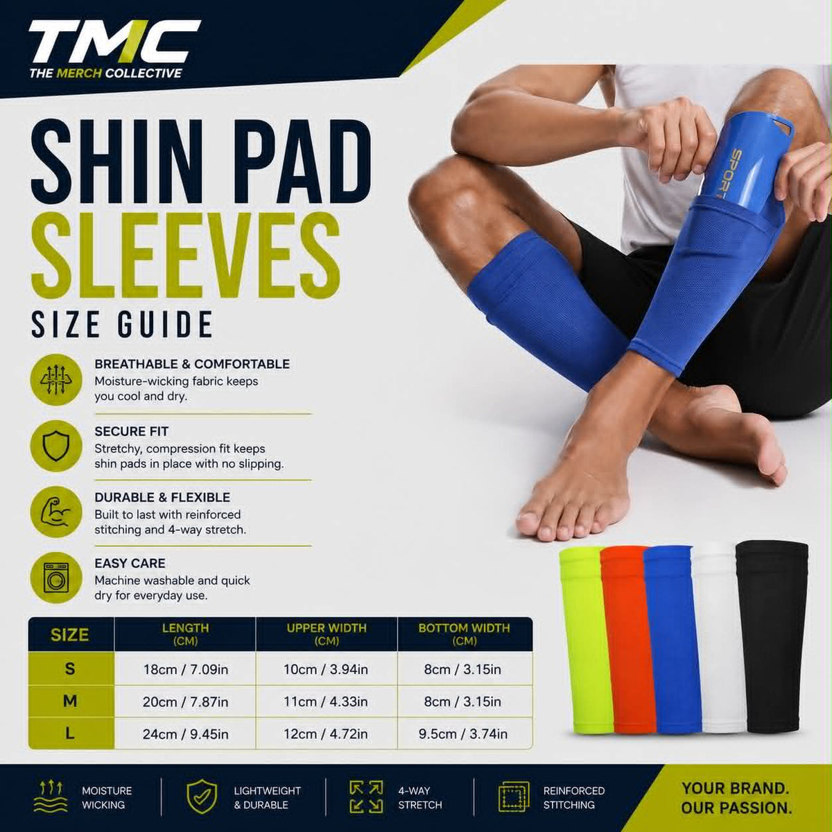Shin Pad Sleeves Size Guide