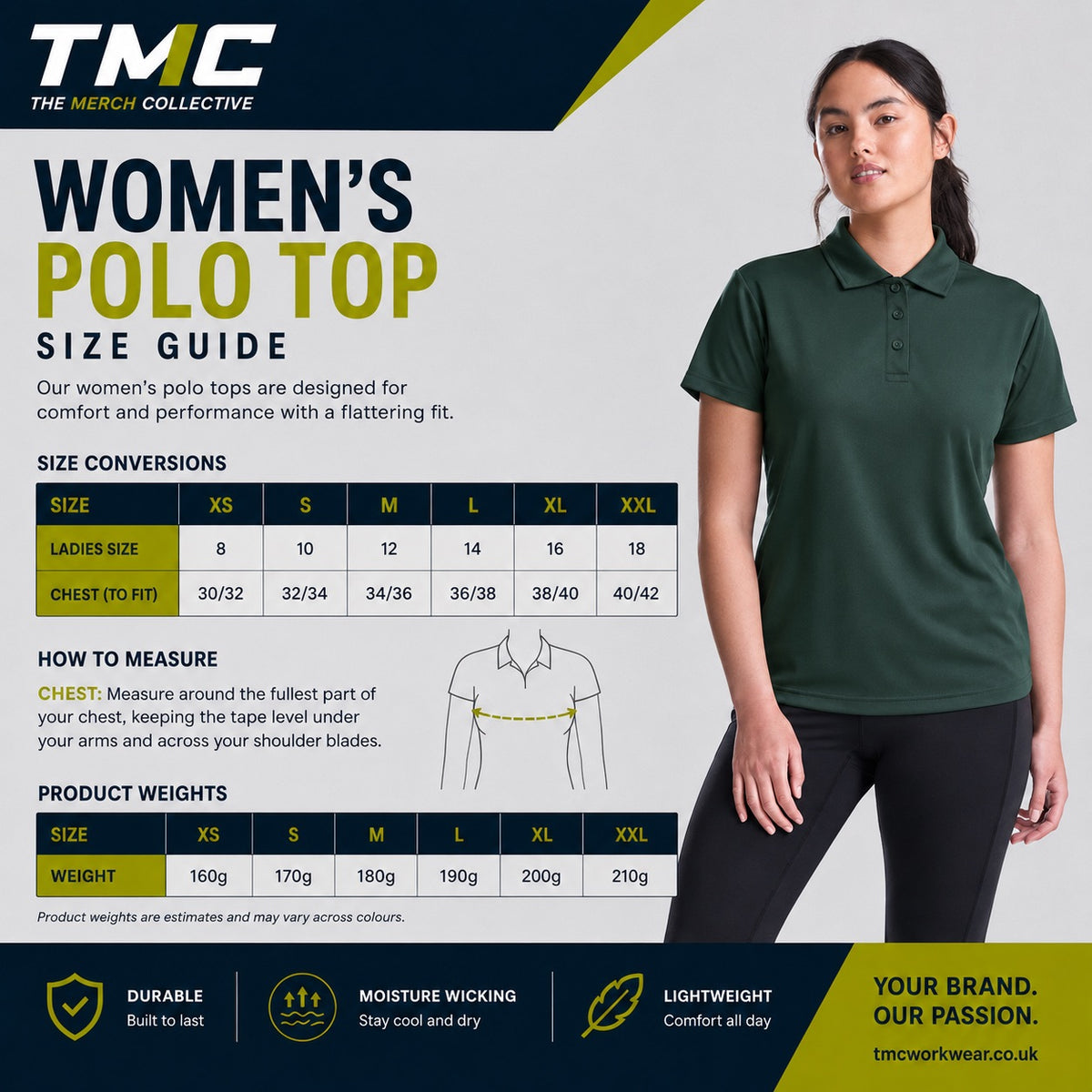 Womens Polo Top Size Guide