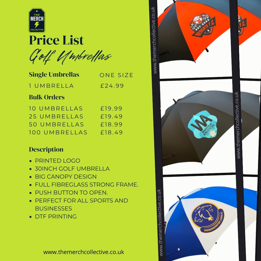 Golf Umbrella - The Merch Collective UK